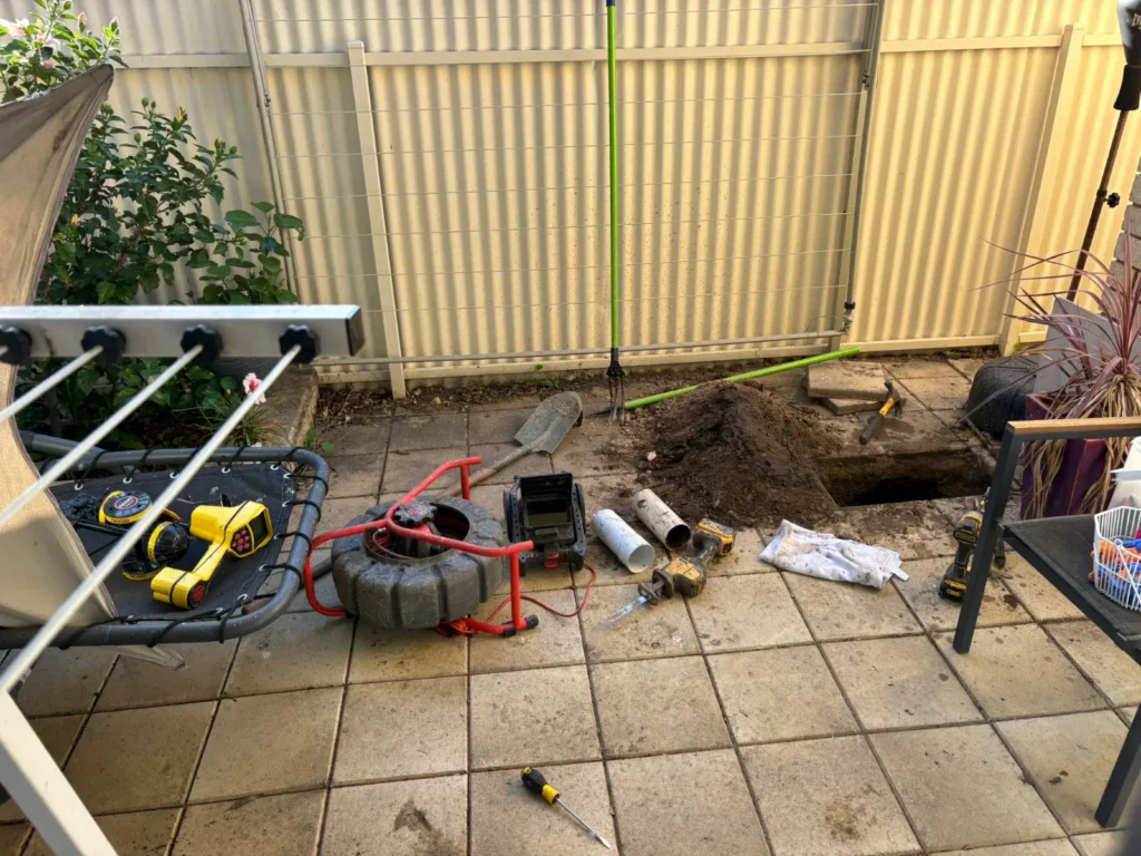 Professional CCTV drain camera and hydro-jetting equipment set up by Citywide Plumbing to clear blocked drains in Adelaide.